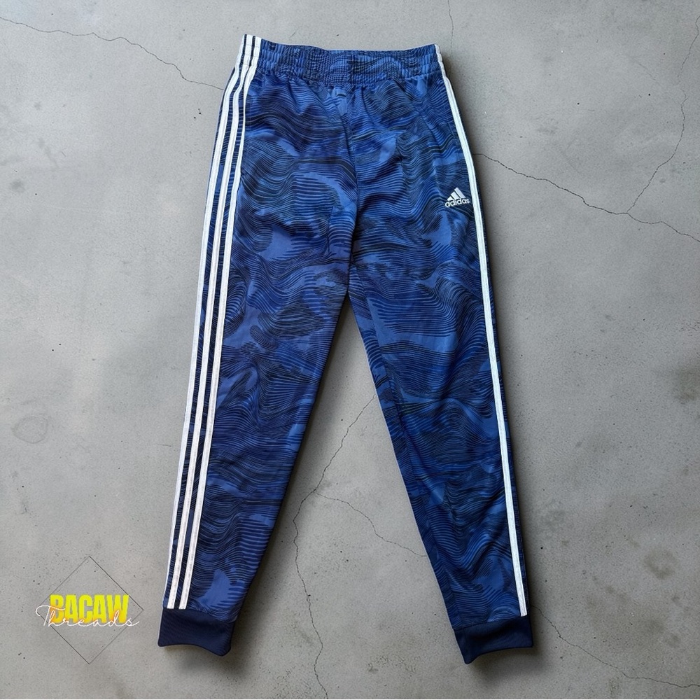 Adidas Boy’s Blue Warped Camo Jogger Sweatpants